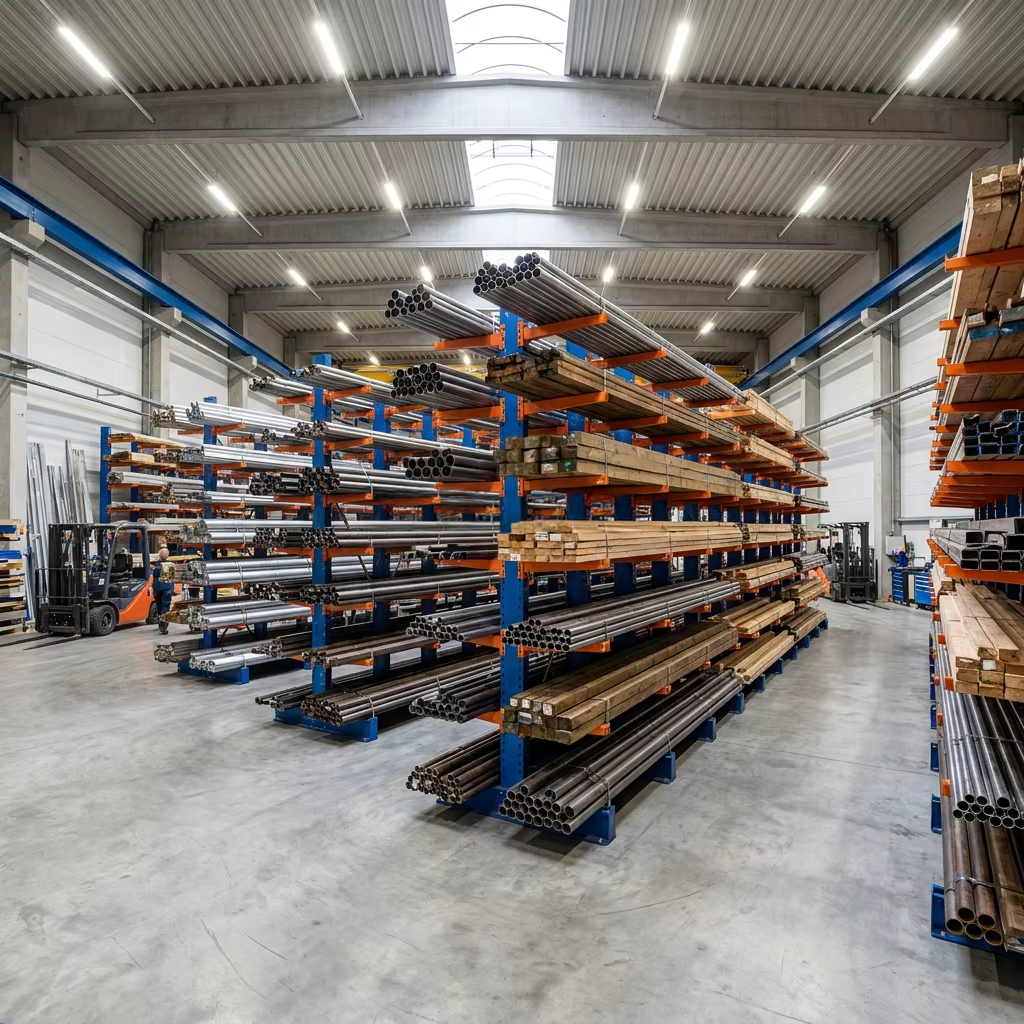 Factory Direct Heavy Duty Double Sided Steel Cantilever Rack for Industrial Warehouse Pipe and Steel Bar Storage System