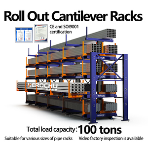 Telescopic Adjustable Double-Sided Heavy Duty Cantilever Racks 8T/Layer Capacity CE Certified Carbon Steel Square Tube Tubular