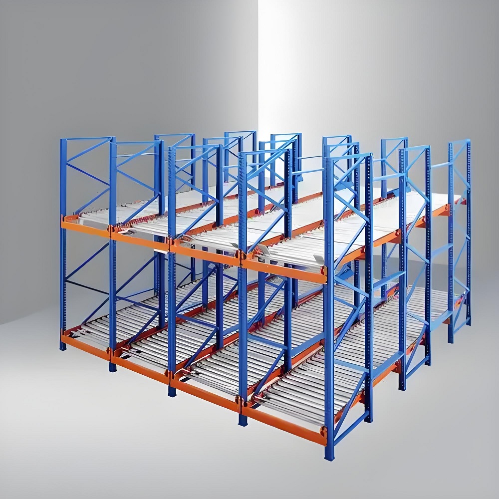 Custom Foldable Industrial Warehouse Pallet Flow Steel Roller Racks with Corrosion Protection Gravity Racking