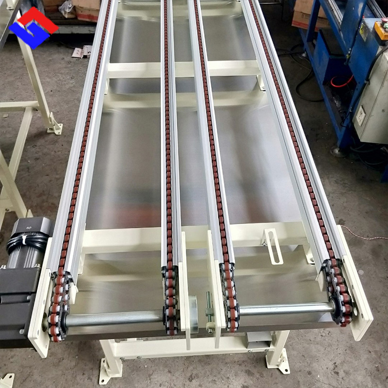 Aluminum Rail Motorized Duplex Chain Pallet Flow Industrial Assembly Double Speed Chain Conveyor