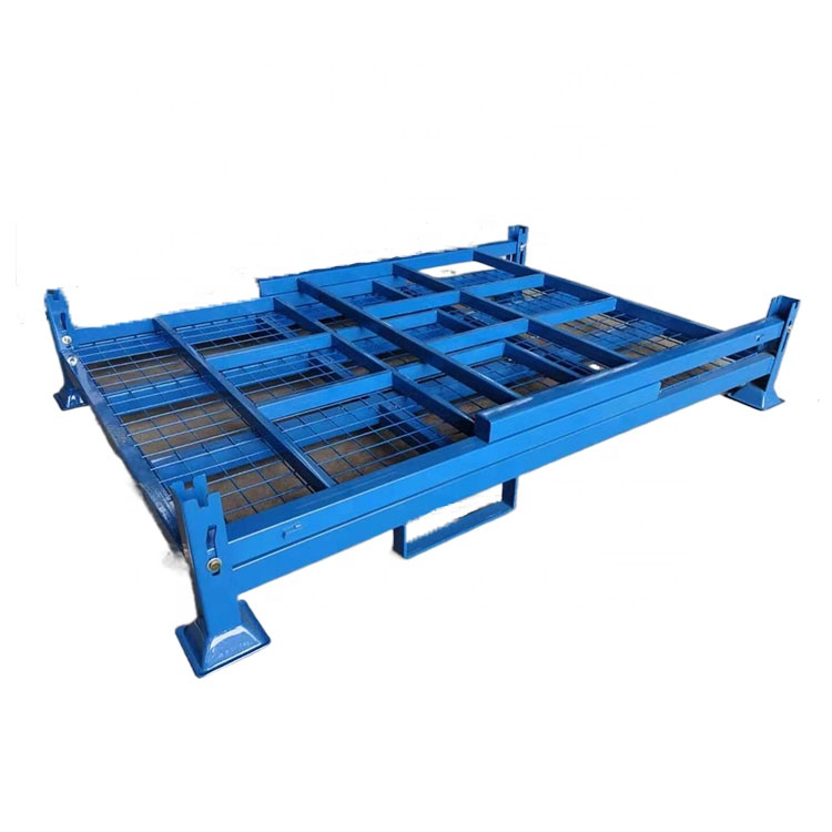 High Loading Capacity Steel Wire Mesh Pallet Foldable Stacking Rack Storage Tire Rack