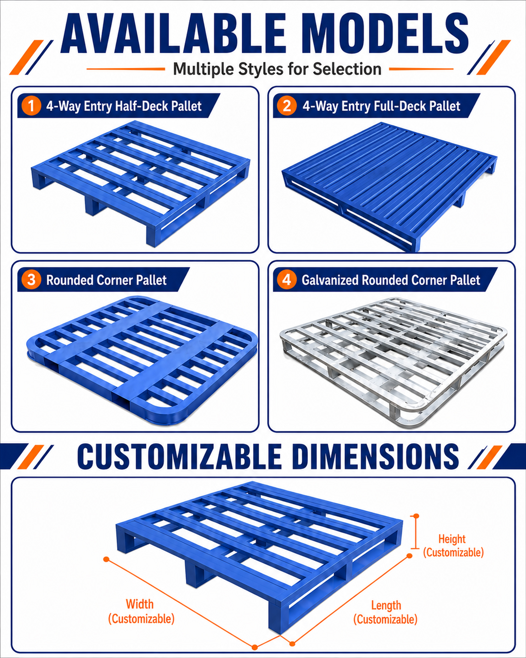 Factory Direct Steel Pallet Heavy Duty Warehouse Storage Metal Pallet for Racking System