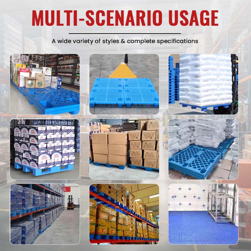 Space Saving Nestable Solid Top Plastic Pallets Distribution 9-Legs Shipping Pallet for Warehouse Storage ODPC
