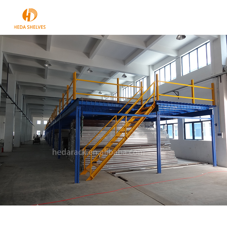 Warehouse Rack Supported Mezzanine Floor System Multi-level Shelf Steel Platform CE ISO9001