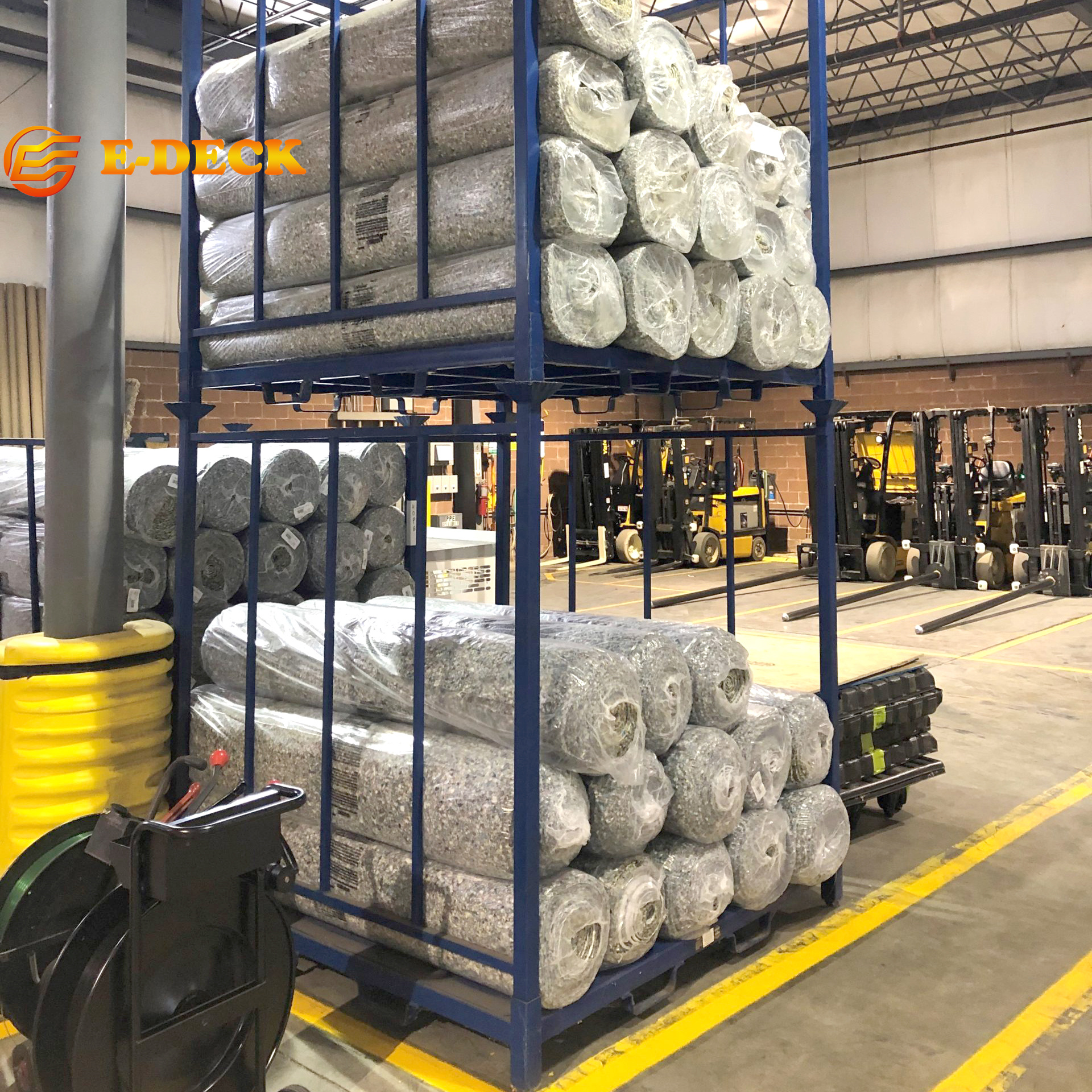 Heavy Duty Stackable Customized Warehouse Transport a Frame Fabric Roll Rack