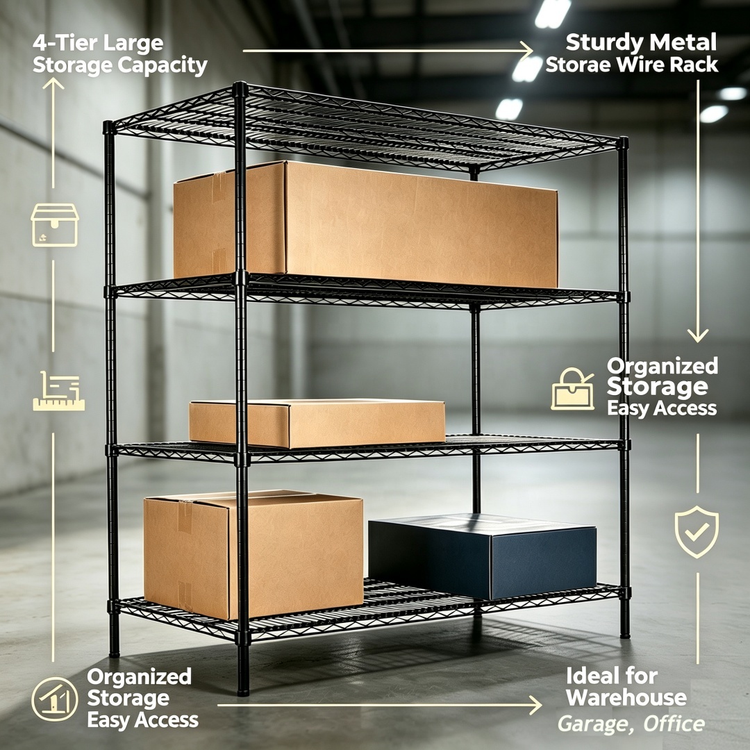 4 Layer Rack Heavy Duty Wire Shelf View 2