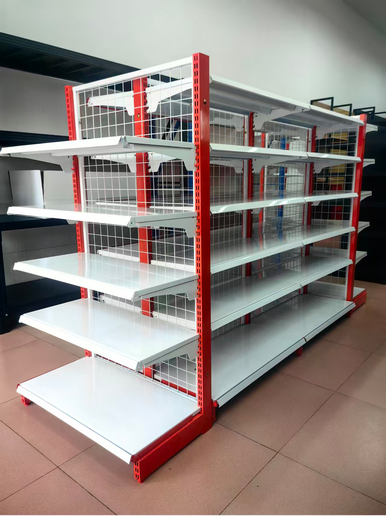 Light Duty Steel Supermarket Gondola Shelving System | Adjustable Grocery Store Display Rack for Retail & Warehouse