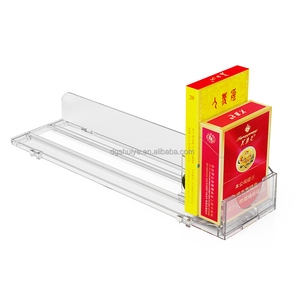 Wholesale Smoke Smart Management Display Rack Sliding Promotion Product Push System Spring Loaded Cigarette Tobacco Shelf Pusher