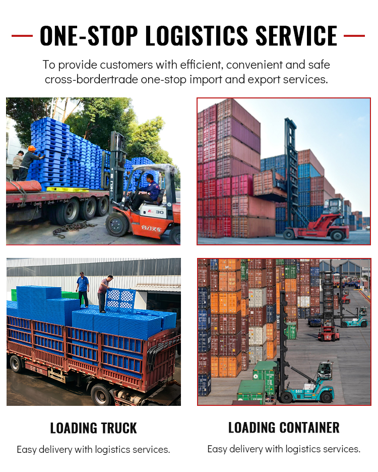 Space Saving Nestable Solid Top Plastic Pallets Distribution 9-Legs Shipping Pallet for Warehouse Storage ODPC