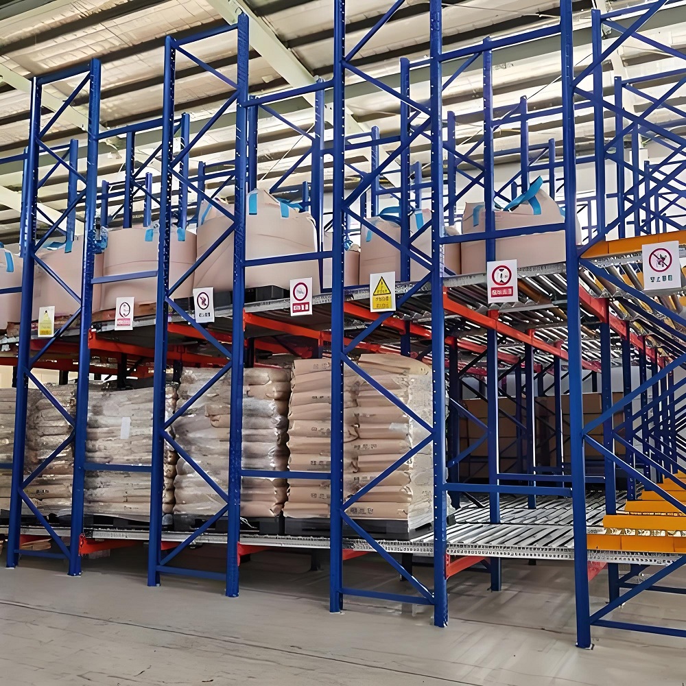 Factory Warehouse Storage Steel Foldable Gravity Flow Racking Live Pallet Rack Heavy Duty Multi-Level