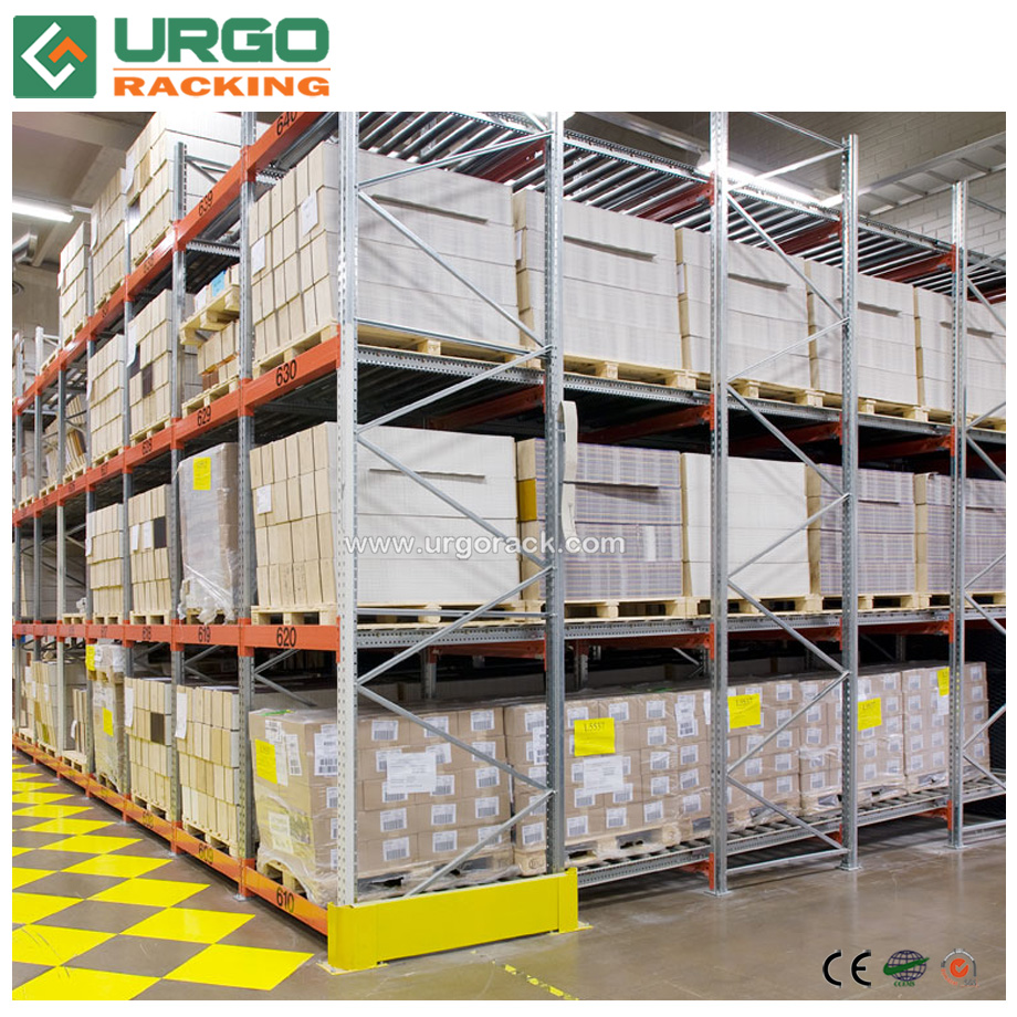 Warehouse Storage Steel Push Back Racks 3-Layer Powder Coated For Outdoors