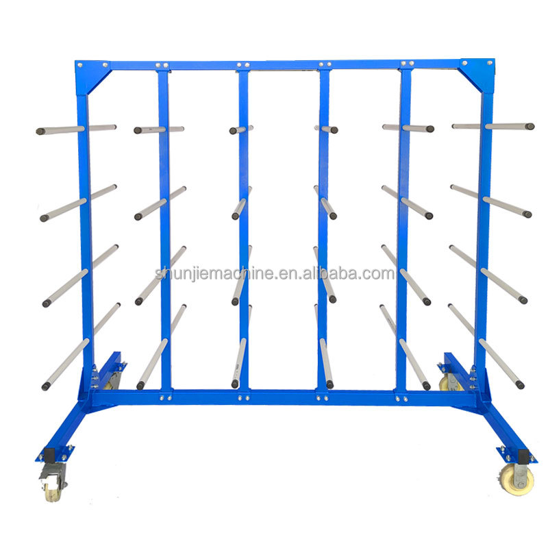 Customized 5 Tiers Cantilever Racking For Warehouse With Wheels Long Arms Metal Double Side Cantilever Rack Cart