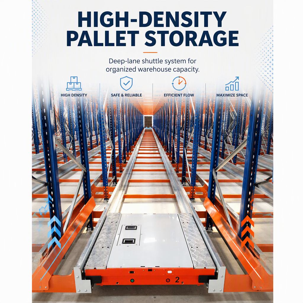 Stacking Racks and Shelves High-Density Pallet Shuttle Racking Price 4-Way Shuttle Asrs System for Efficient Pallet Handling