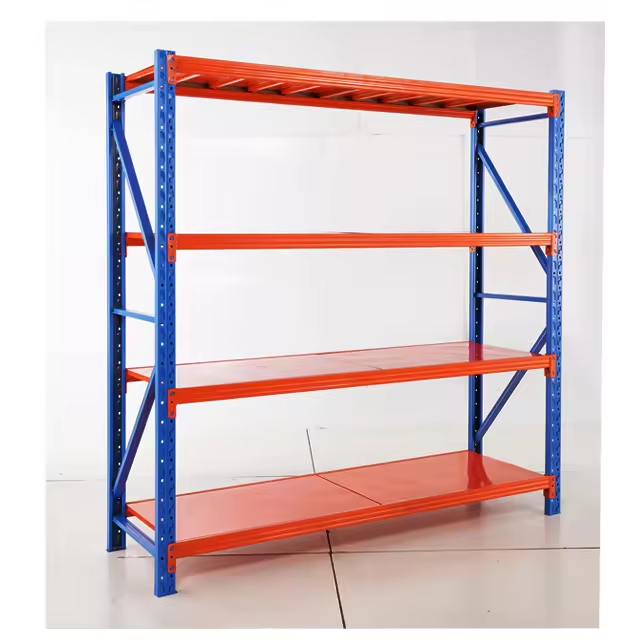 Heavy Duty Industrial Rack System Reinforced Uprights and Cross Beams for Large-Volume Storage in Logistics Facilities