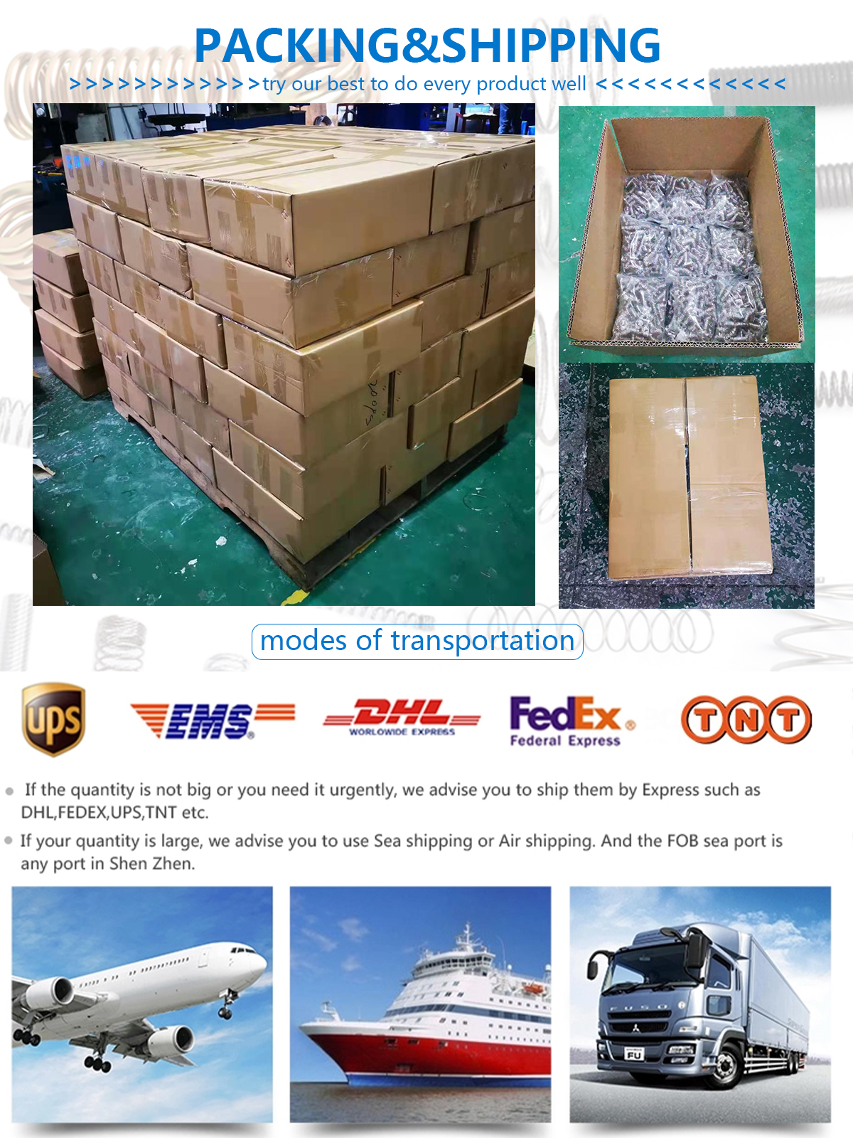 Packing and Shipping